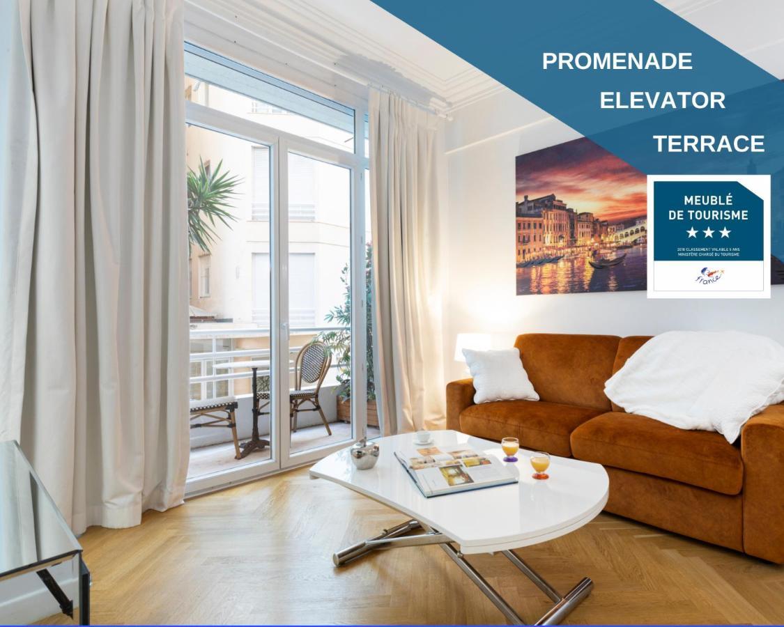 Promenade, 2Pieces Chic Et Clim Avec Terrasse Apartment นีซ ภายนอก รูปภาพ